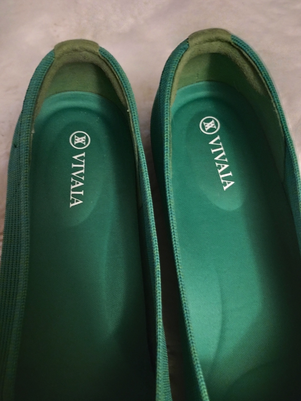 Ribbed Teal Women's Slip-On Ballet Flats - Picture 6 of 9